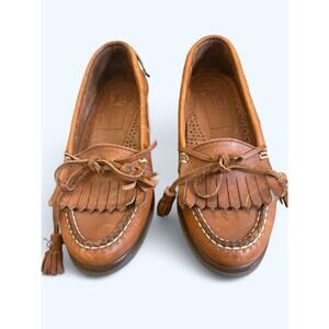 Vintage Womens Sperry Topsider Fringe Tassel Loafers Leather 5.5 M Preppy